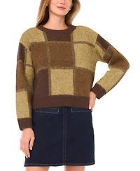 Vince Camuto Women's Color Blocked Long Sleeve Top