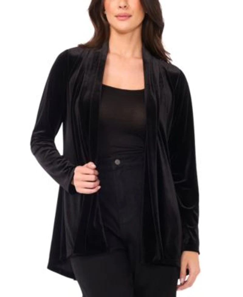 Vince Camuto Womens Velvet Long Sleeve Cardigan Sweater Xxs 3x