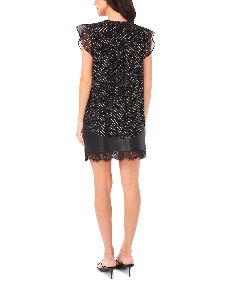 Vince Camuto Women's V-Neck Ruffle Sleeve Top