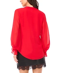 Vince Camuto Women's Split-Neck Long-Sleeve Top