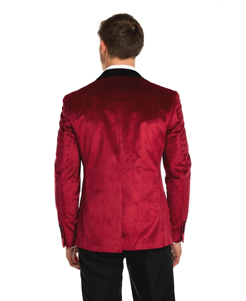 OppoSuits Men's Deluxe Dinner Jacket - Tuxedo Suit Blazer Burgundy Red