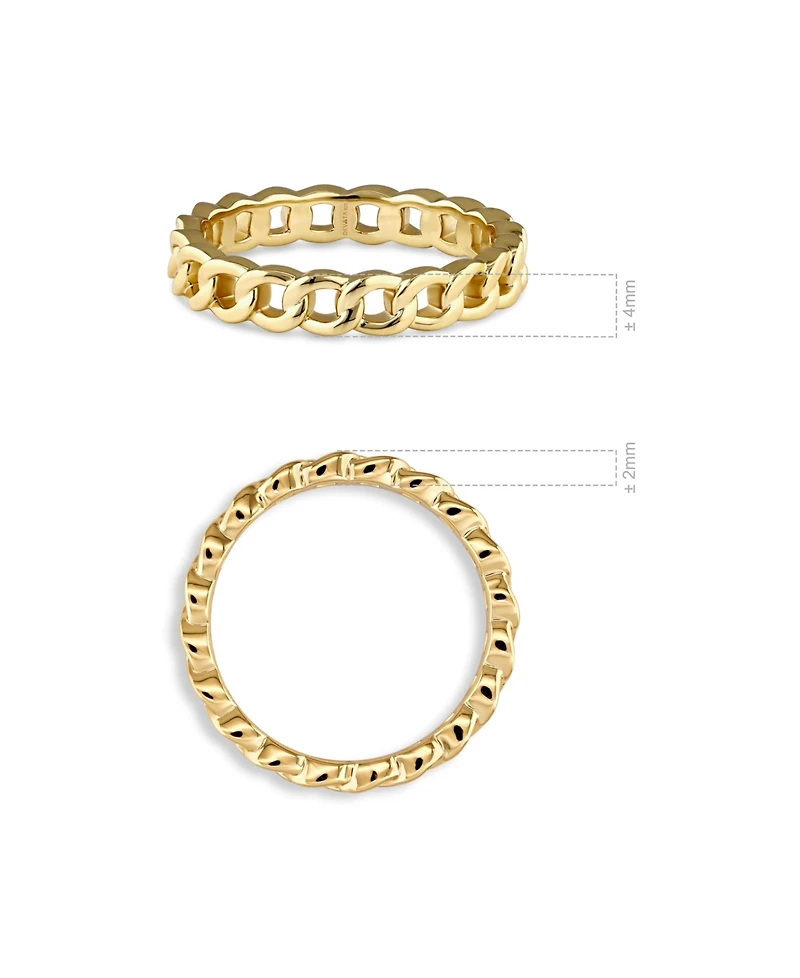 Devata Curb Link Ring Gold Plated Sterling Silver