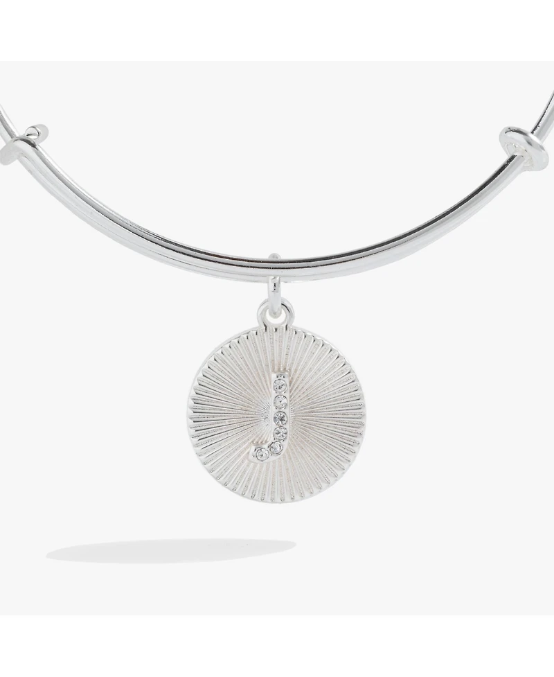 Alex and Ani Pave Starburst Texture Initial Bangle Bracelet V