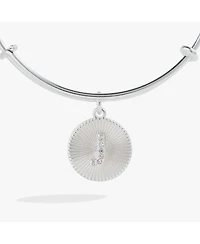 Alex and Ani Pave Starburst Texture Initial Bangle Bracelet V