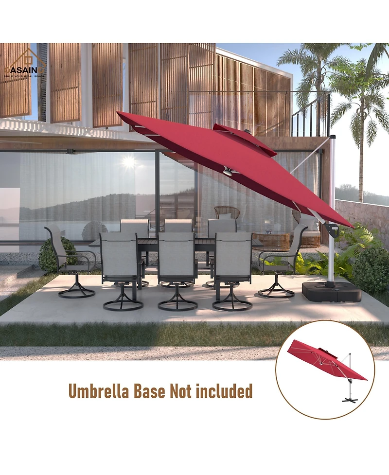 Casainc 11 Ft Square Double Top Patio Umbrella