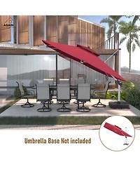 Casainc 11 Ft Square Double Top Patio Umbrella