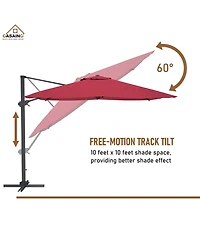 Casainc 10 Ft Square Cantilever Patio Umbrella