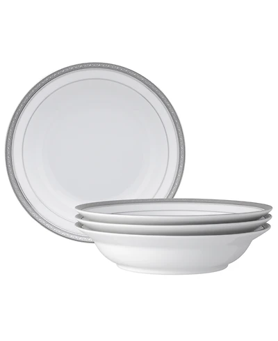 Noritake Crestwood Platinum 4-Pc. Rim Dinner Bowl Set, Service for 4