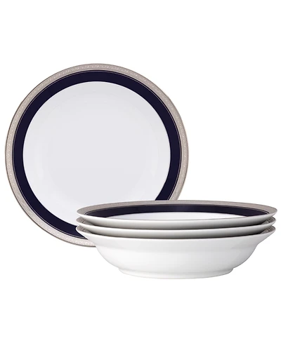 Noritake Crestwood Cobalt Platinum 4-Pc. Rim Dinner Bowl Set, Service for 4