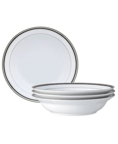 Noritake Austin Platinum 4-Pc. Rim Dinner Bowl Set, Service for 4
