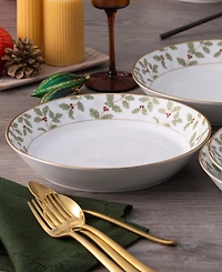 Noritake Holly & Berry 4-Pc. Coupe Dinner Bowl Set, Service for 4