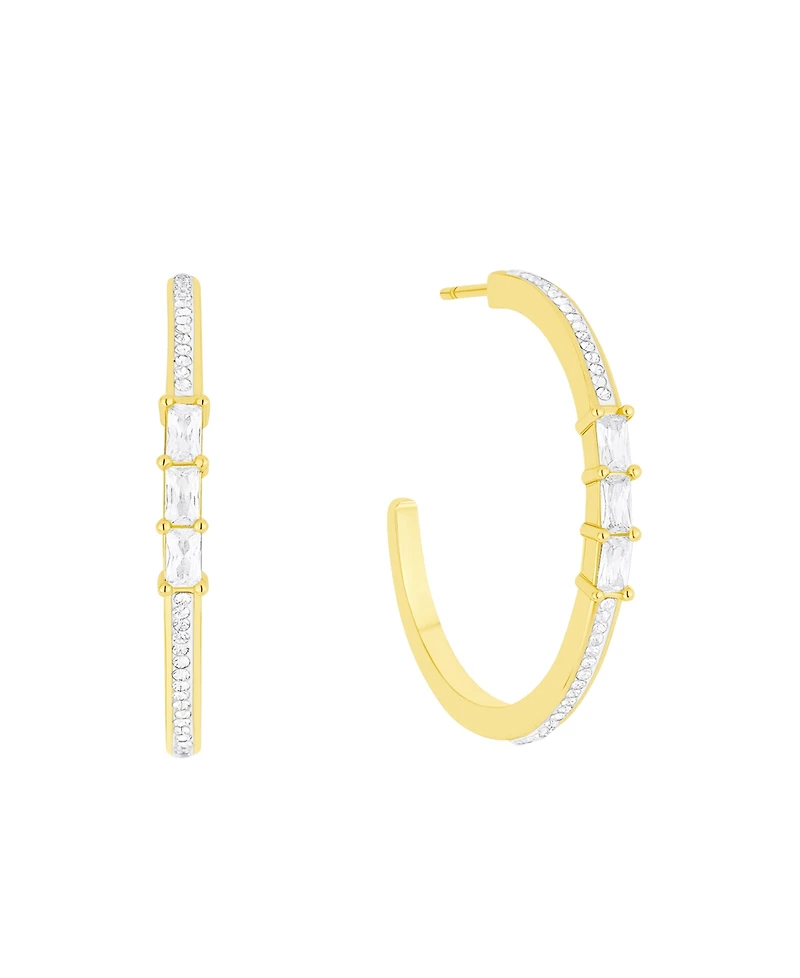 And Now This Crystal Stones Hoop Earrings