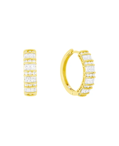 And Now This Cubic Zirconia Hinge Hoop Earrings
