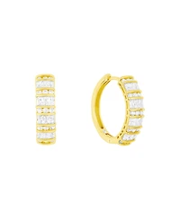 And Now This Cubic Zirconia Hinge Hoop Earrings