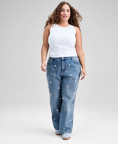 And Now This Trendy Plus Embellished Straight Leg Jeans, Macy's Exclusive