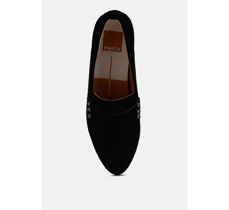 Studded Suede Loafers Women