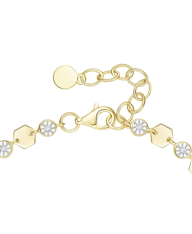 Macy's Diamond Luna Bracelet (1/10 ct. t.w.) Sterling Silver, 14K Gold or Rose over Silver