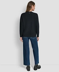 Dkny Jeans Women's V-Neck Boxy Cardigan Sweater