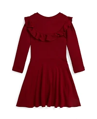 Polo Ralph Lauren Girls 2T-6X Ruffled Long Sleeve Dress
