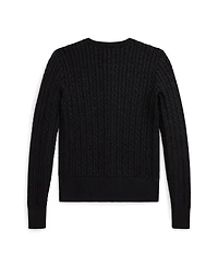 Polo Ralph Lauren Big Girls Metallic Cable Cotton-Blend Cardigan Sweater