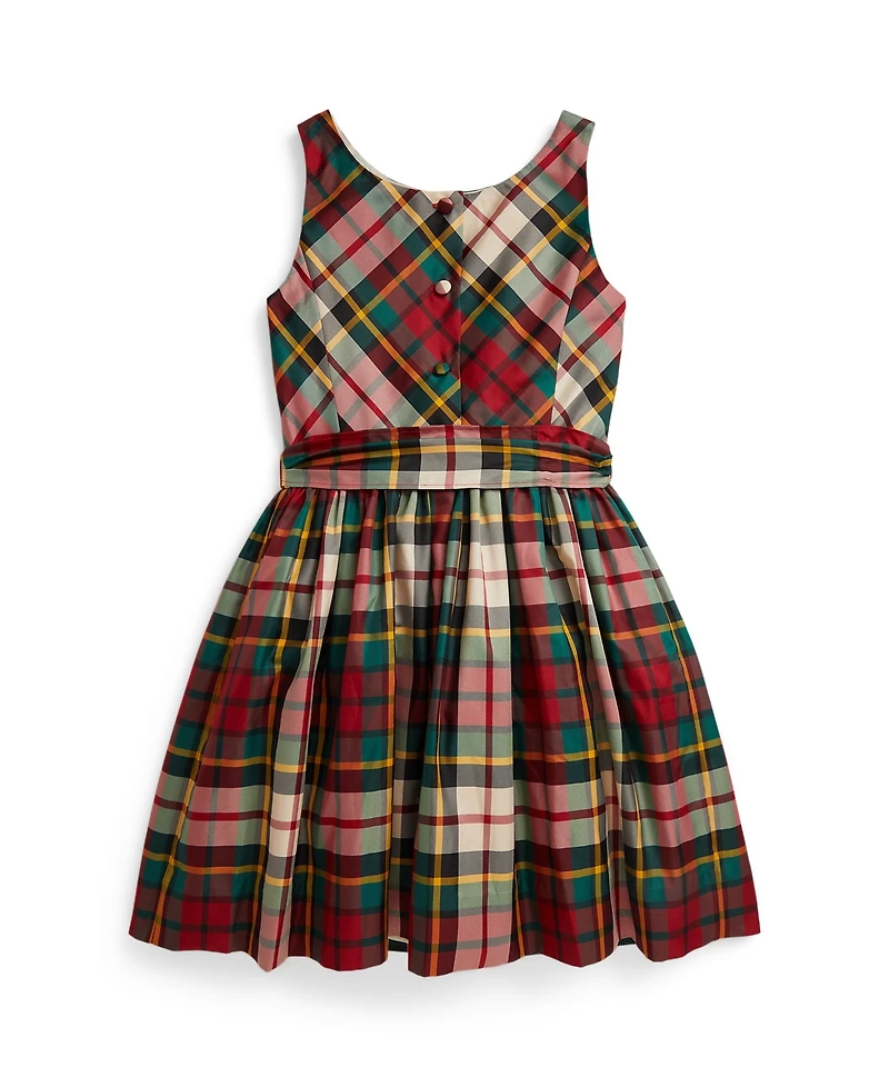 Polo Ralph Lauren Girls 7-16 Sleeveless Plaid Taffeta Dress