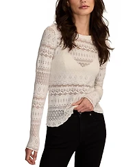 Lucky Brand Women's Lace Detail Long Sleeve Top