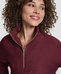 Dkny Women's Tech Ottoman Half-Zip Mock Neck Sweatshirt