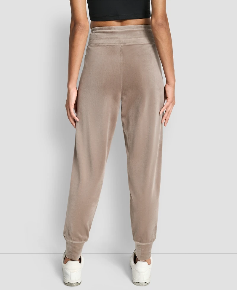 Dkny Women's Stacked Logo Mid-Rise Slim-Fit Joggers