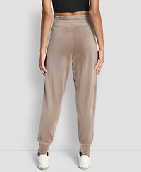 Dkny Women's Stacked Logo Mid-Rise Slim-Fit Joggers