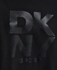 Dkny Women's Satin Logo Oversized Tunic Hoodie