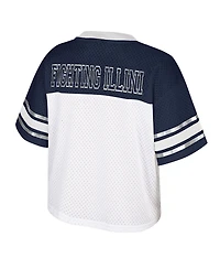 Colosseum Women's White Illinois Fighting Illini Treasure Cropped Football Jersey