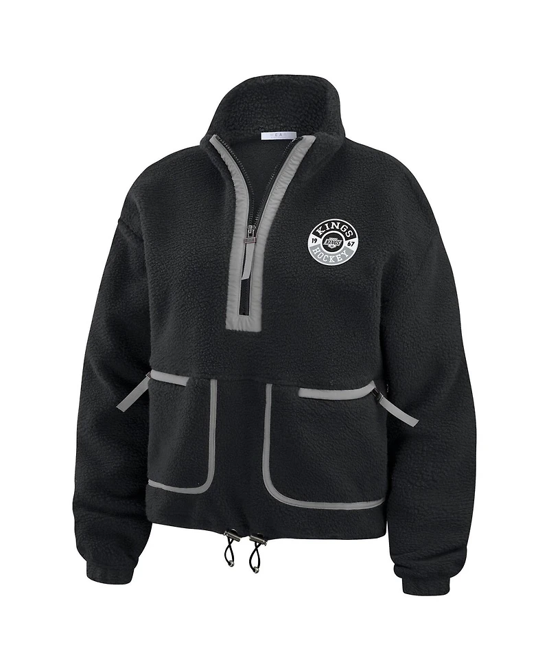 Wear by Erin Andrews Women's Black Los Angeles Kings Polar Fleece Half-Zip Jacket