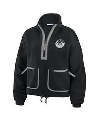 Wear by Erin Andrews Women's Black Los Angeles Kings Polar Fleece Half-Zip Jacket