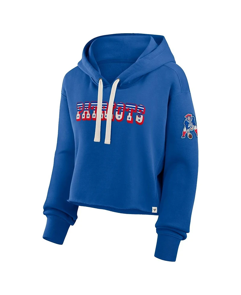 Fanatics Women's Royal New England Patriots Oversized Hometown Heritage Cropped Hoodie
