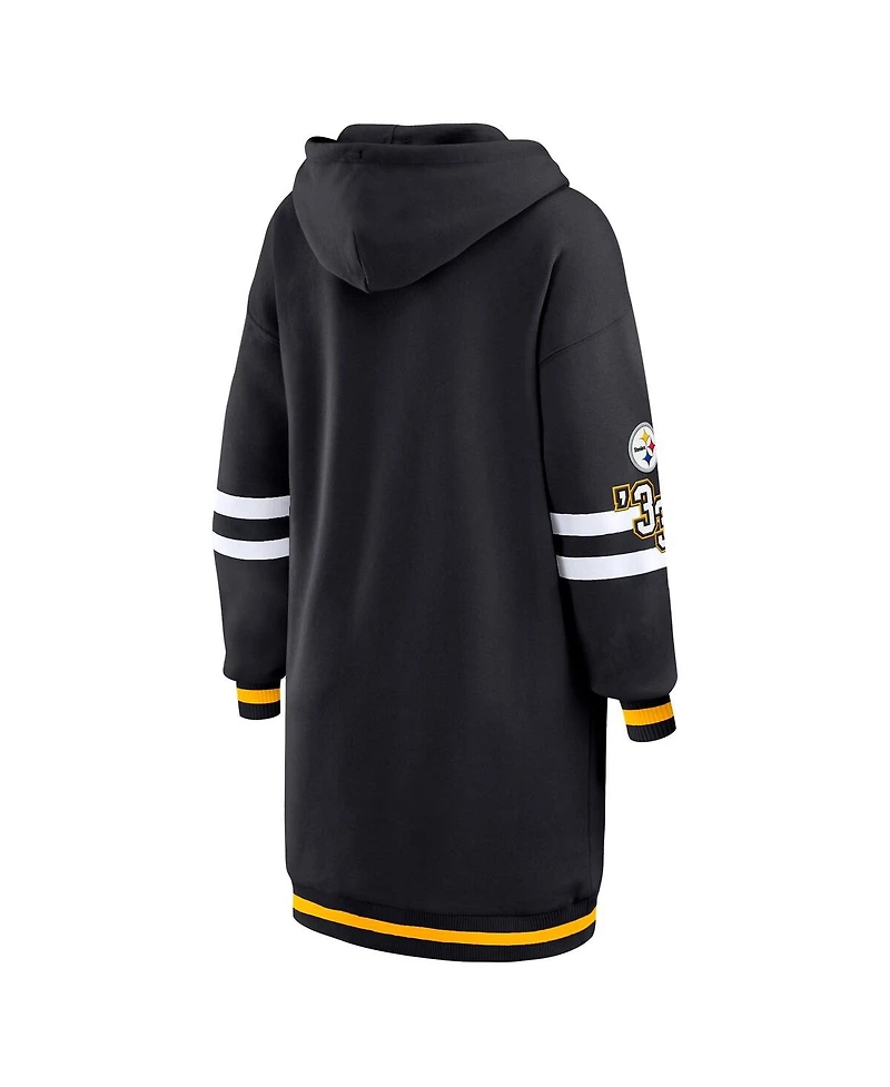Wear by Erin Andrews Women's Black Pittsburgh Steelers Hoodie Dress