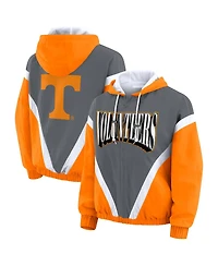 Wear by Erin Andrews Women'sTennessee Orange/Gray Tennessee Volunteers Color Block Full-Zip Hoodie Windbreaker Jacket