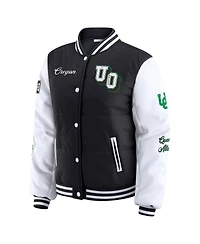 Wear by Erin Andrews Women'sBlack Oregon Ducks Varsity Puffer Jacket