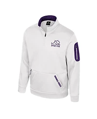 Colosseum Men's White Tcu Horned Frogs Mainframe Quarter-Zip Fleece Jacket