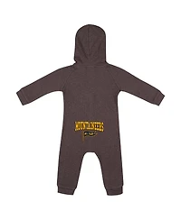 Colosseum Baby Boys and Girls Charcoal West Virginia Mountaineers Zando-Zan Waffle Full-Snap Hooded Romper