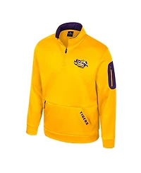 Colosseum Men's Gold Lsu Tigers Mainframe Quarter-Zip Fleece Jacket