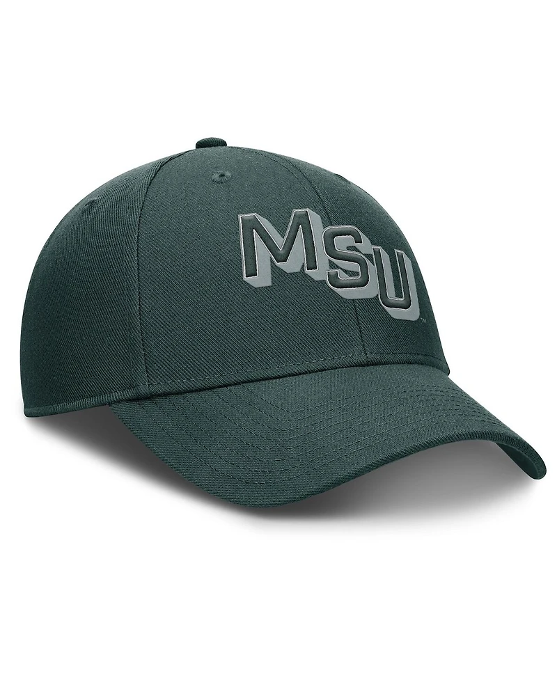 Nike Men's Green Michigan State Spartans Slanted Primetime Rise Performance Adjustable Hat