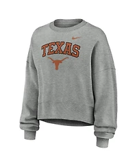 Nike Women'sHeather Gray Texas Longhorns Oversized Phoenix Arch Pullover Sweatshirt