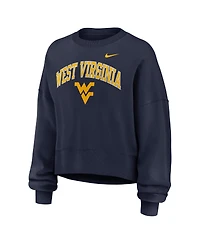 Nike Women'sNavy West Virginia Mountaineers Oversized Phoenix Arch Pullover Sweatshirt