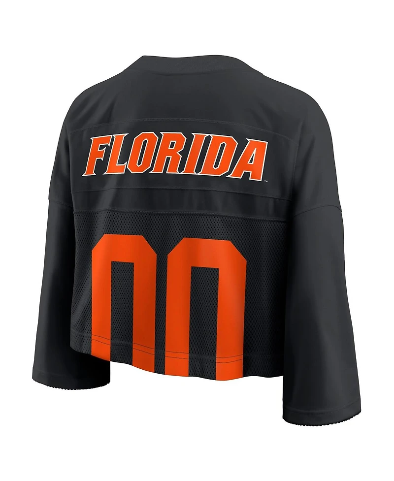 Jordan Women'sBlack Florida Gators Cropped Mesh Dri-fit Fashion Jersey