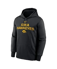 Nike Men's Black Iowa Hawkeyes Team Stacked Performance Pullover Hoodie