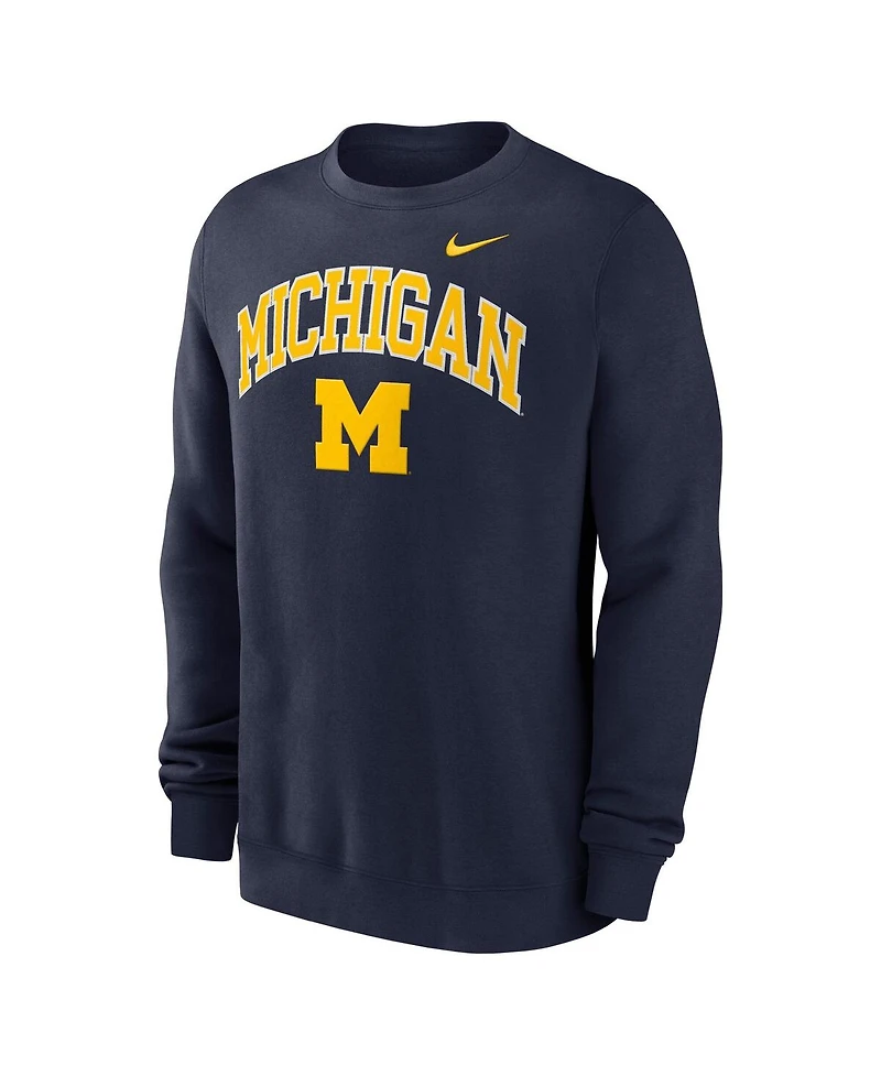 Nike Men's Navy Michigan Wolverines Arch Pullover Sweatshirt