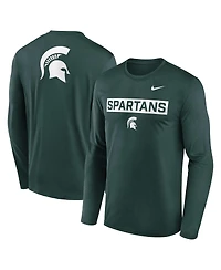 Nike Men's Green Michigan State Spartans Primetime Campus 2-Hit Legend Dri-fit Long Sleeve T-Shirt