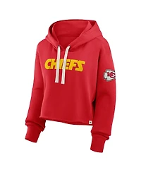 Fanatics Women's Red Kansas City Chiefs Oversized Hometown Heritage Cropped Hoodie