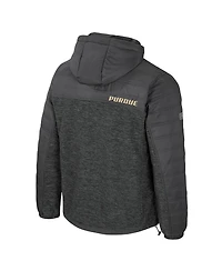Colosseum Men's Charcoal Purdue Boilermakers Nightman Full-Zip Hoodie Puffer Jacket