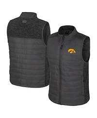 Colosseum Men's Charcoal Iowa Hawkeyes Nightman Full-Zip Puffer Vest
